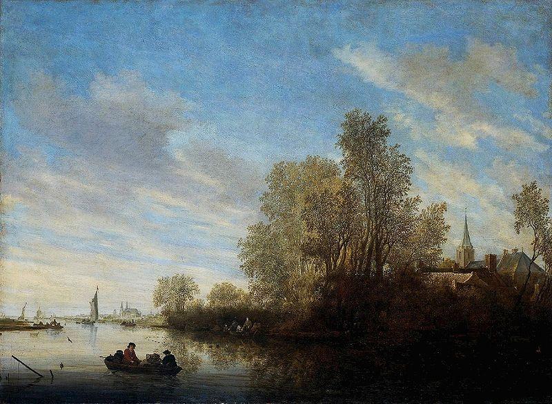 Salomon van Ruysdael River View near Deventer. oil painting image